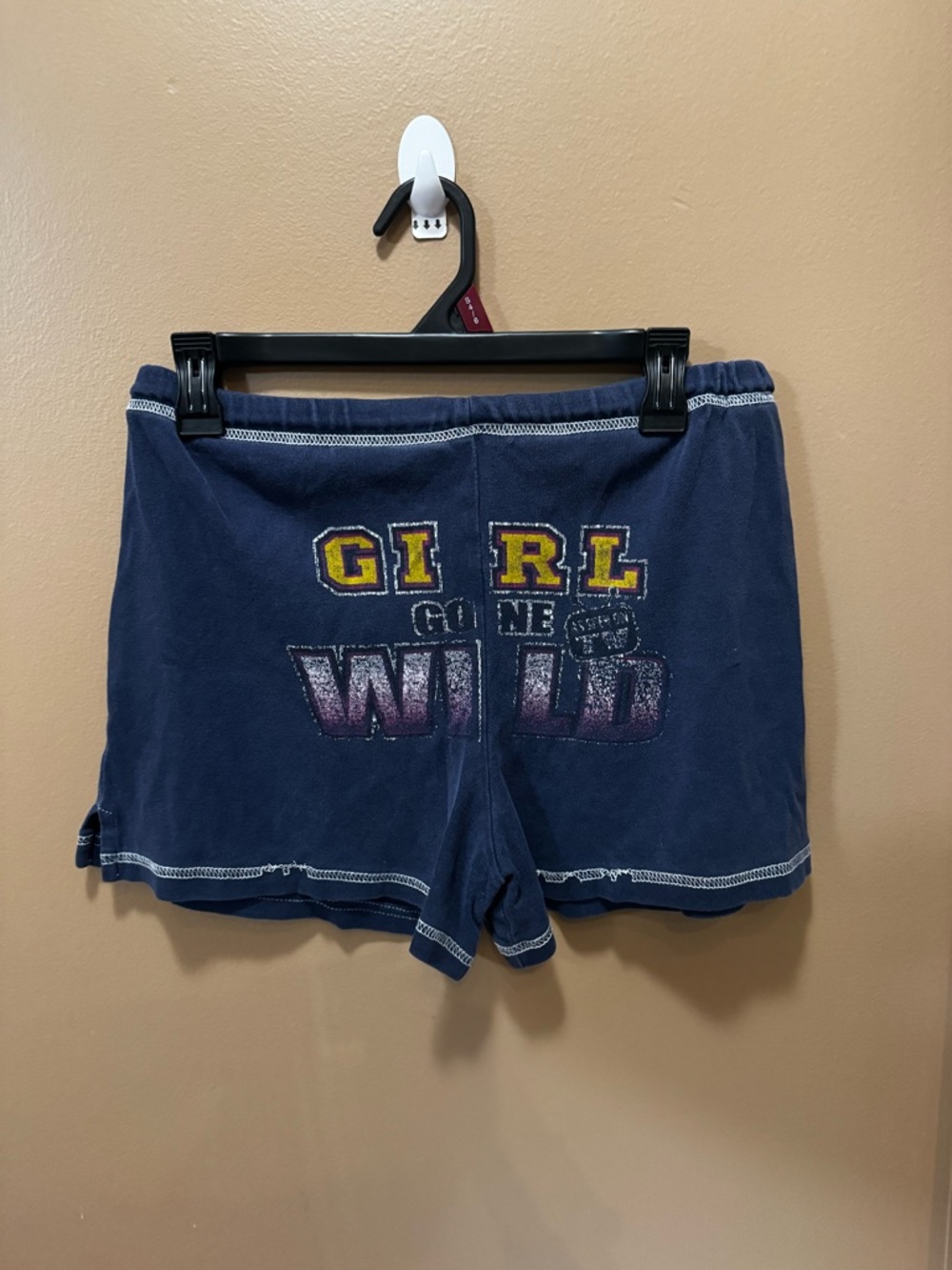Girl Gone Wild Navy Cotton Lounge Shorts